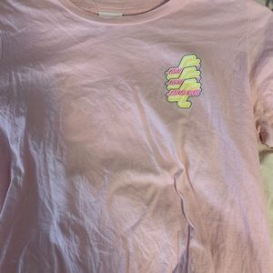SANTA CRUZ pink logo t shirt size small great condition